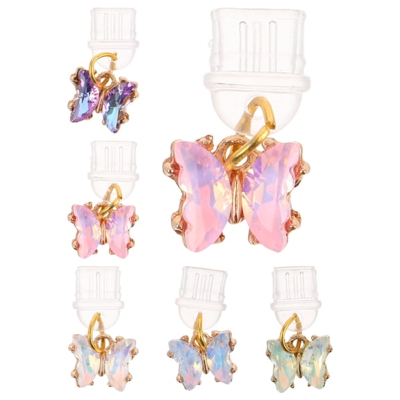 OUNONA 6Pcs USB C Charging Port Dust Caps with Butterfly Phone Charm for Universal Type C Devices