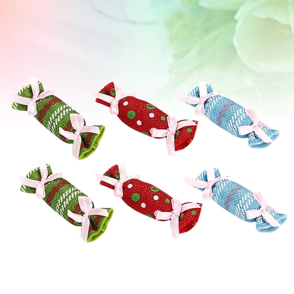 OUNONA 6-Pack Cat Candy Teaser Toys Assorted Colors for Cats, Fun Interactive Catnip Toys, Random Styles for Christmas
