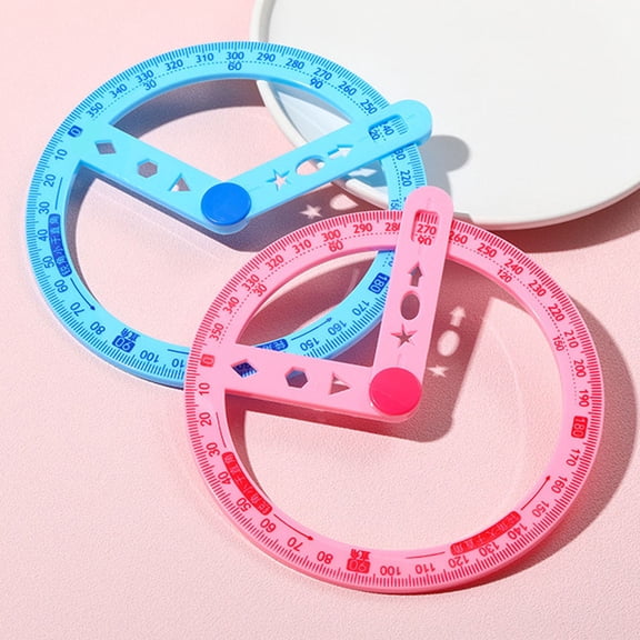 OUNONA 6-Pack Plastic Circle Protractor Rulers with Polished for Precision Crafting and Drawing Tools