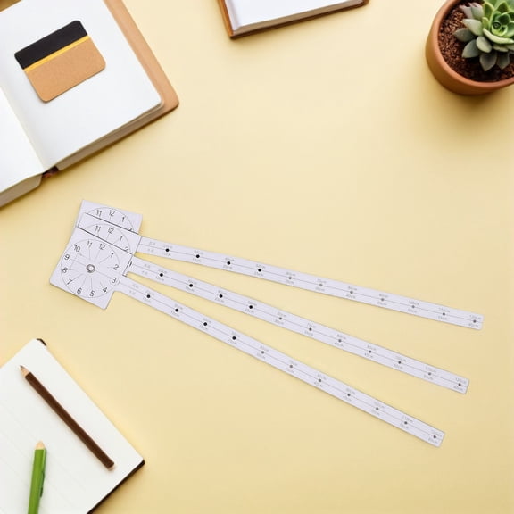 OUNONA 6Pcs DIY Wall Clock Graduated Scale White Ruler with Clear Markings for Easy Assembly