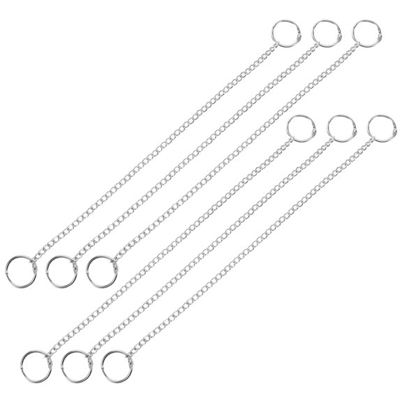 OUNONA 6Pcs Plated Silver Metal Hanging Chain with Hooks for Outdoor Sign Support and Store Banner Display