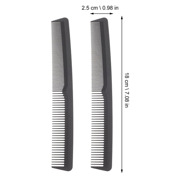 OUNONA 6-Pack Black Hair Styling Combs with Double Tooth Design, Detangling Combs for Fine and Wide Tooth Hair Care