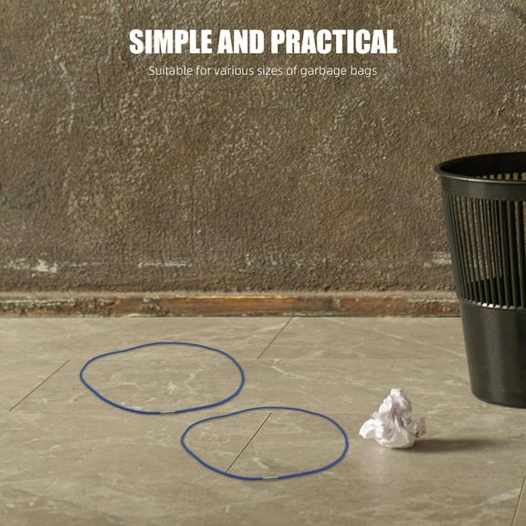 OUNONA 6Pcs Blue Elastic Garbage Straps for Trash Can Bag Holders Home Accessories