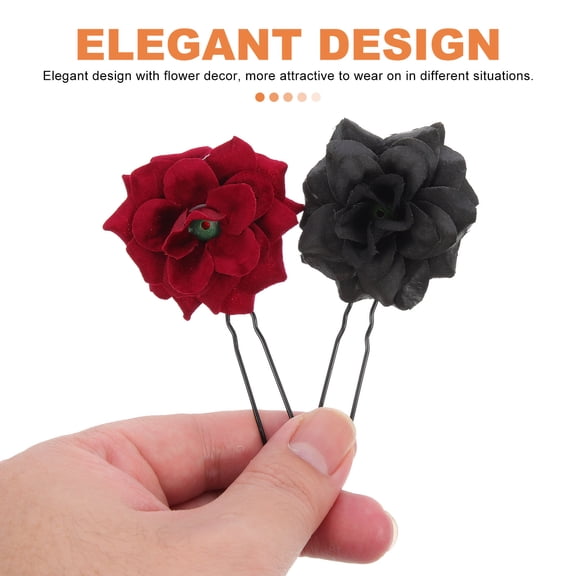 OUNONA 6Pcs Elegant Flower Hair Pin for Weddings Parties Bridal Updo Hair Styling Tool