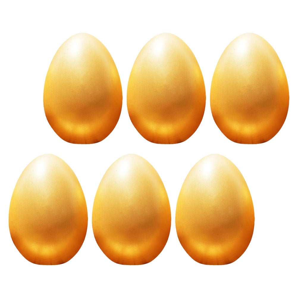 OUNONA 6Pcs Empty Golden Eggs Wedding Party Lottery Egg Multi-functional Golden Easter Egg