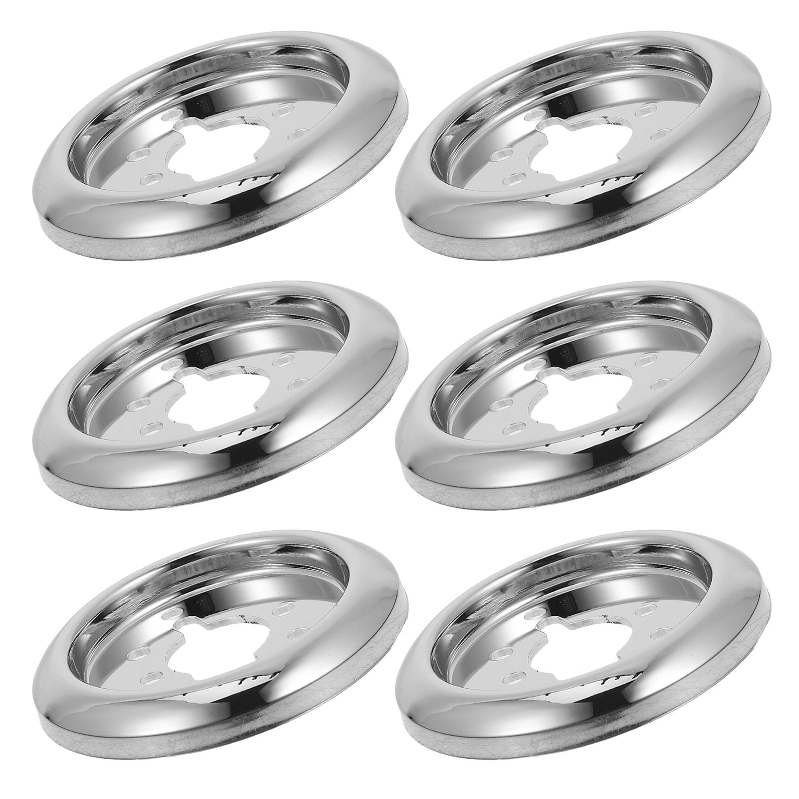 OUNONA 6Pcs Gas Stove Control Knob Base Replacement Plated Silver Universal Burner Knobs for Grill and Camping Stove