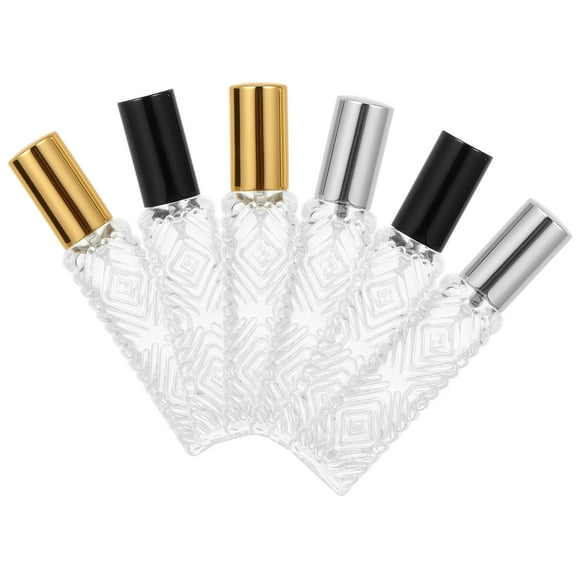 OUNONA 6Pcs Transparent Glass Spray Bottles Refillable Travel Perfume Containers Assorted Colors