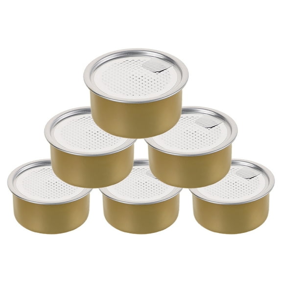 OUNONA 6Pcs Golden Cat Food Can Organizer Aluminum Tin for Convenient Snack and Treat Storage