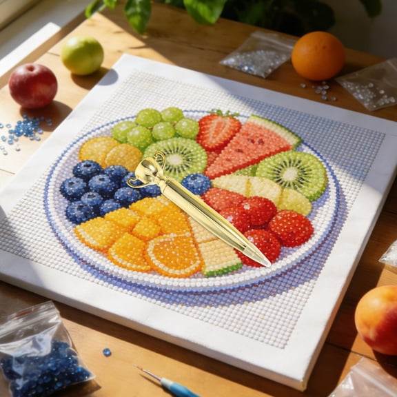 OUNONA 6Pcs Golden Rhinestone Applicator Pen Set Ergonomic Art Drill Tools for Rhinestone Placement