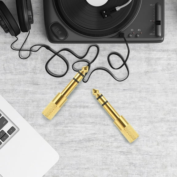 OUNONA 6Pcs Headphone Jack Adapters Converter Audio Interface Headphone Converter 6.35mm Male to 3.5mm Female