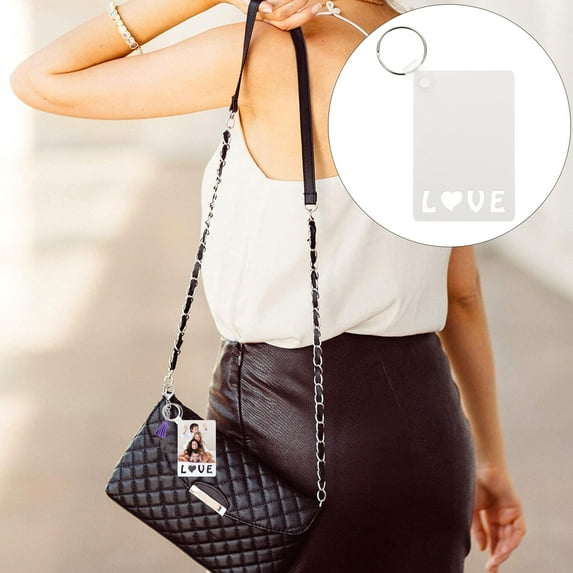 OUNONA 6Pcs Heat Transfer Sublimation Blanks Key Chain for Mother's Day Father's Day