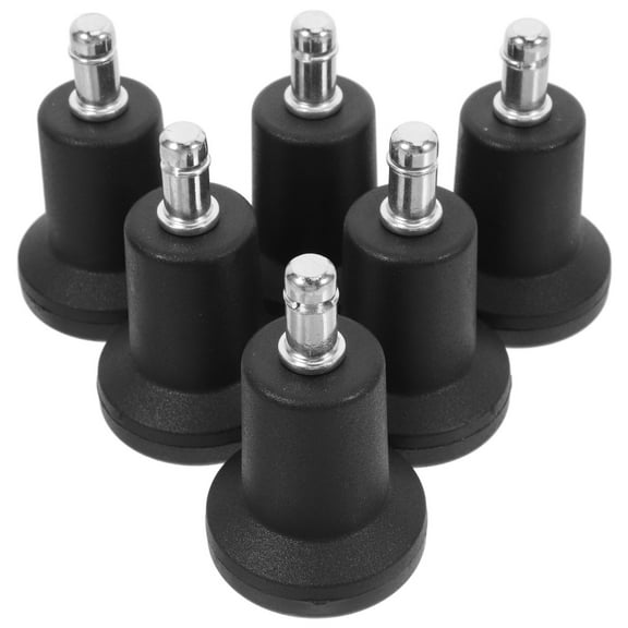OUNONA 6Pcs High Profile Black Office Chair Casters with Antislip Feature for Secure Seating