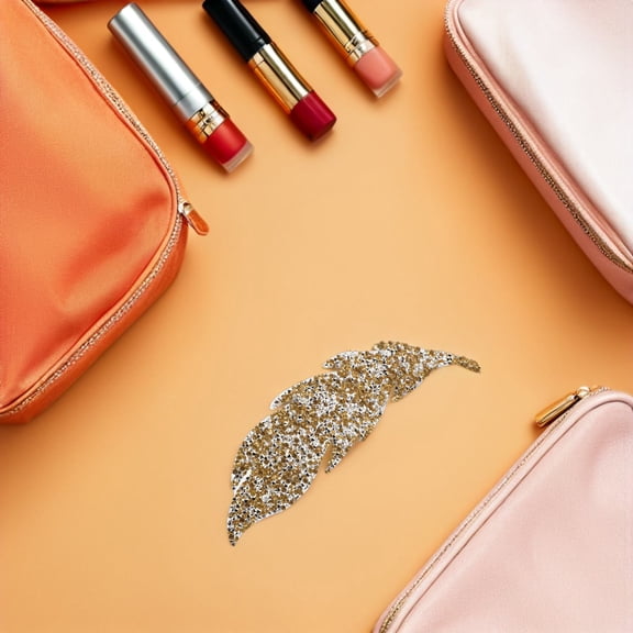 OUNONA Golden Rhinestone Leaf Appliques for Sewing Creative Design Durable Embellishments