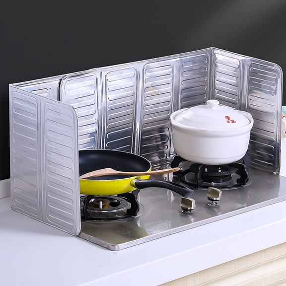 OUNONA 6Pcs Aluminum Foil Oil Splatter Screens Kitchen Wall Protective Plates