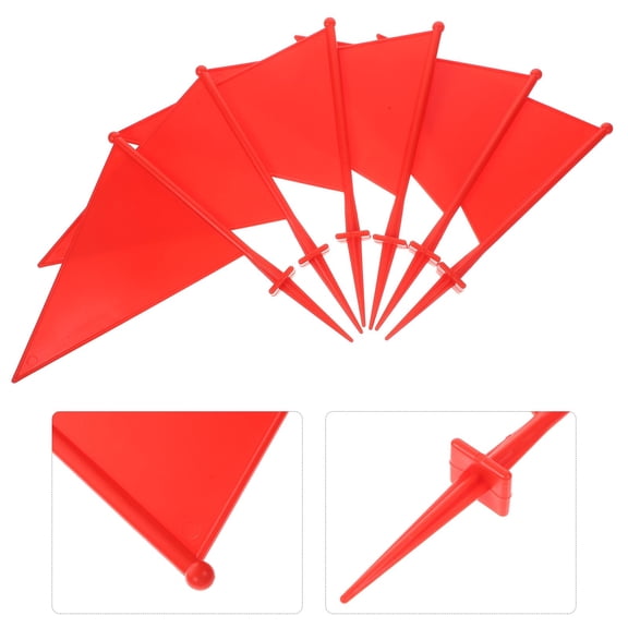 OUNONA 6Pcs Marking Flags Lawn Sprinkler Irrigation Flags Mini Marking Flag Triangle Marking Flag for Industrial