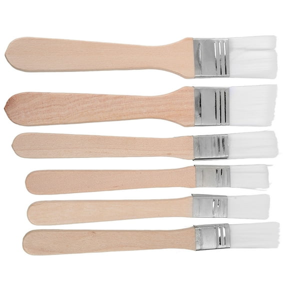 OUNONA 6Pcs Micro Brushes For Painting Nylon Wood For Kitchen Use 13.50x1.70x0.50in