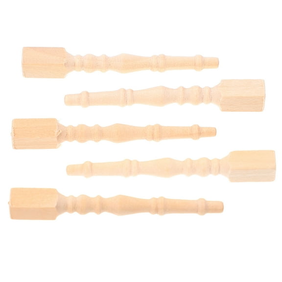 OUNONA 6Pcs Imitation Table Legs Beige Wood Durable Small Bases for Micro Landscape Layout