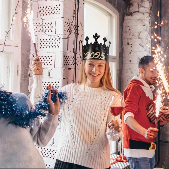 OUNONA 6Pcs New Year Party Paper Crowns with Delicate Details for Festive Celebrations