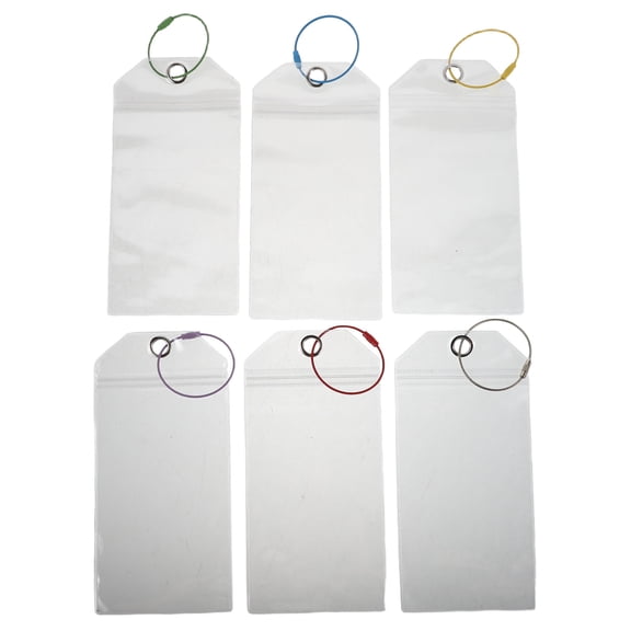 OUNONA 6Pcs PVC Suitcase Tags Travel Name Id Labels with Personalization Space for Baggage Safety