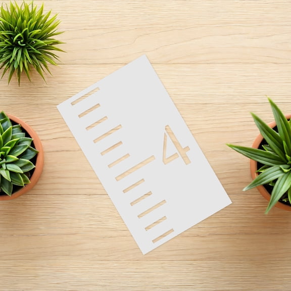 OUNONA 6Pcs Paintable Growth Chart Templates with Reusable Plastic Stencils for Accurate Wall Height Tracking