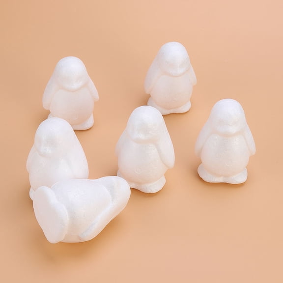 OUNONA 6Pcs Penguin Model Painting Material White for Craft Making DIY Home Decor and Art