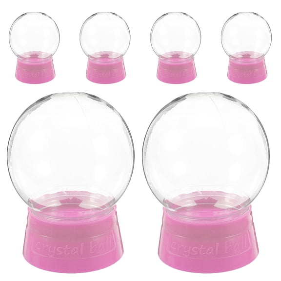 OUNONA Set of 6 Clear Plastic Snow Globes for Crafts and Home Decoration, Perfect for Projects