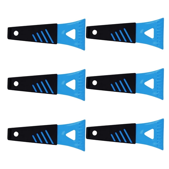 OUNONA 6-Pack Plastic Ice Scrapers for Car Snow and Frost Removal, Sky , Lightweight Design for Winter