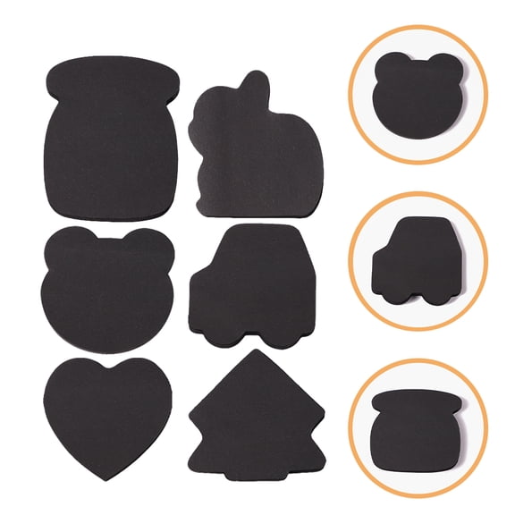 OUNONA 6Pcs Portable Black Memo Notepad Pads with Unique Shape for Note Taking and Scheduling