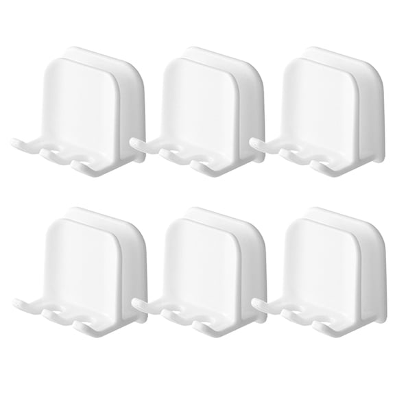 OUNONA 6Pcs White Plastic Hanging Toothbrush Holder for Bathroom Wall Storage