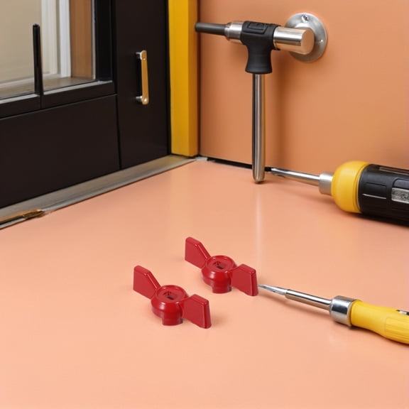 OUNONA 6Pcs Red Faucet Valve Handles for Outdoor Spigot with Ergonomic Design and Stable Material