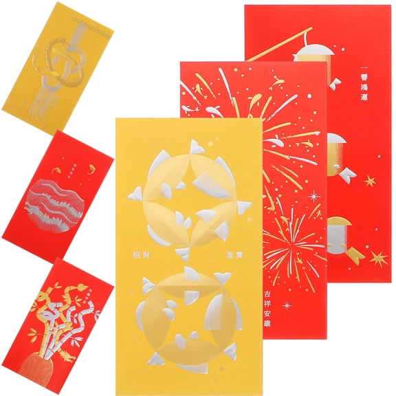 OUNONA 6Pcs Red Money Envelopes for Spring Festival with Lightweight Paper Material
