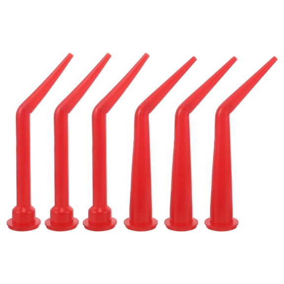 OUNONA Red Plastic Caulk Applicator Tips for Home Efficient Dispensing 6Pcs