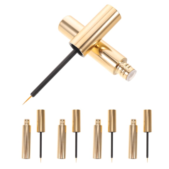 OUNONA 6Pcs Refillable Lip Oil Tubes with Precision Brush Applicator Leak Proof Eyeliner Tubes for DIY