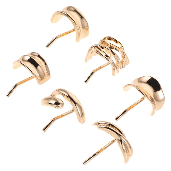 OUNONA Retro Hair Clips Golden Alloy for Stylish Ponytails and Decor 6Pcs