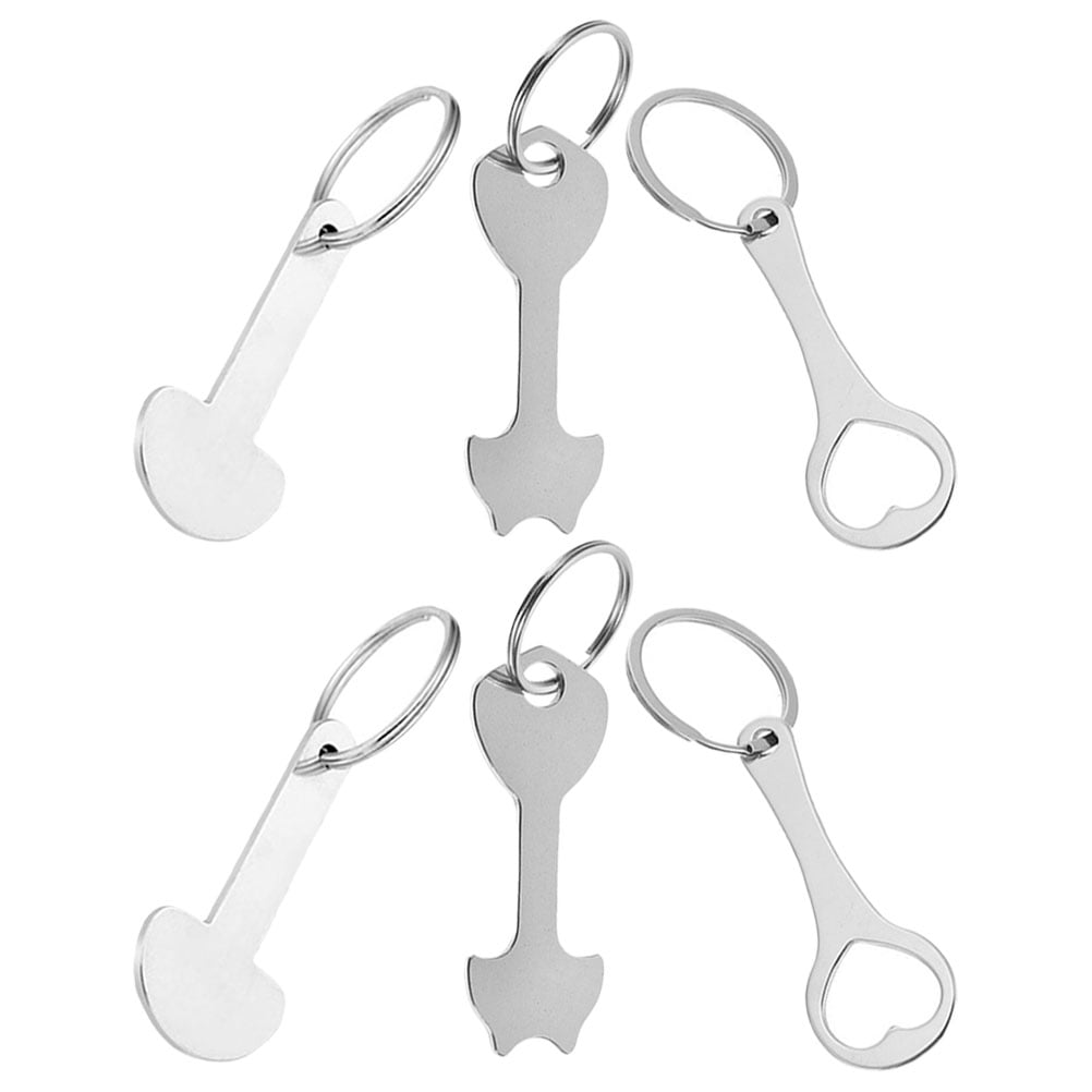 Key Rings With Tokens OUNONA 6Pcs Shopping Trolleys Tokens with Key Rings Trolley Token ...