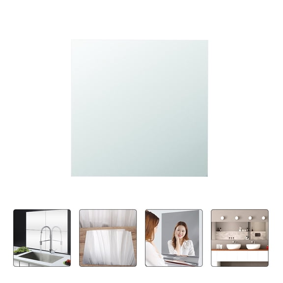 Tineasur 6Pcs Decorative Plated Silver Mirror Wall Stickers Self Adhesive for Home and Office Walls