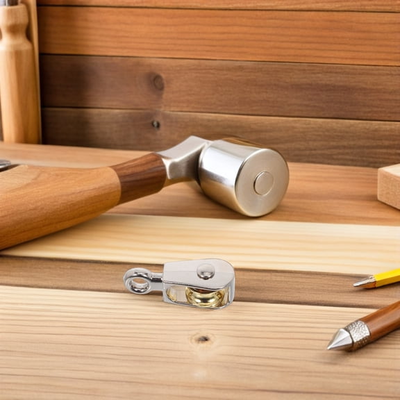 OUNONA 6Pcs Durable Metal Single Pulley Block for Lifting Pulley System Science Experiments