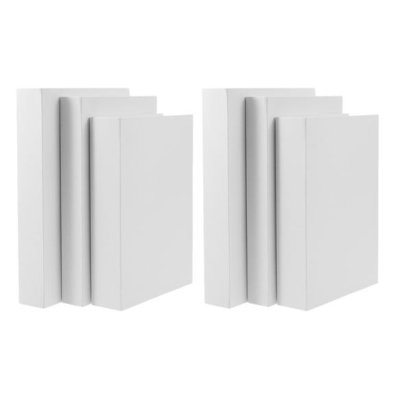 OUNONA Modern White Faux Books Decorative Blank Book Props for Stylish Displays 6Pcs