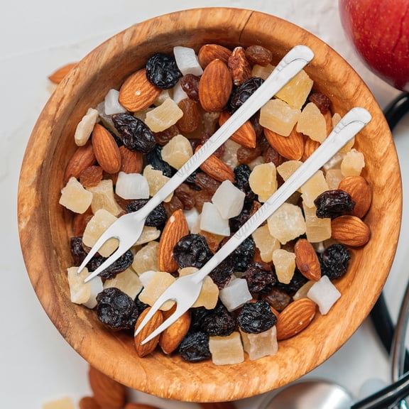 OUNONA 6Pcs Stainless Steel Salad Forks for Party Use Small Forks with Comfortable Grip