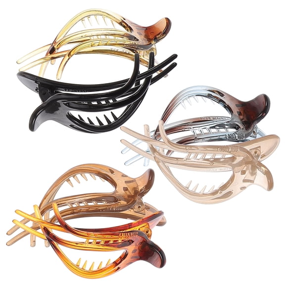 OUNONA Assorted Color Pc French Hair Clips Stylish Decor for Thin Hair 6Pcs