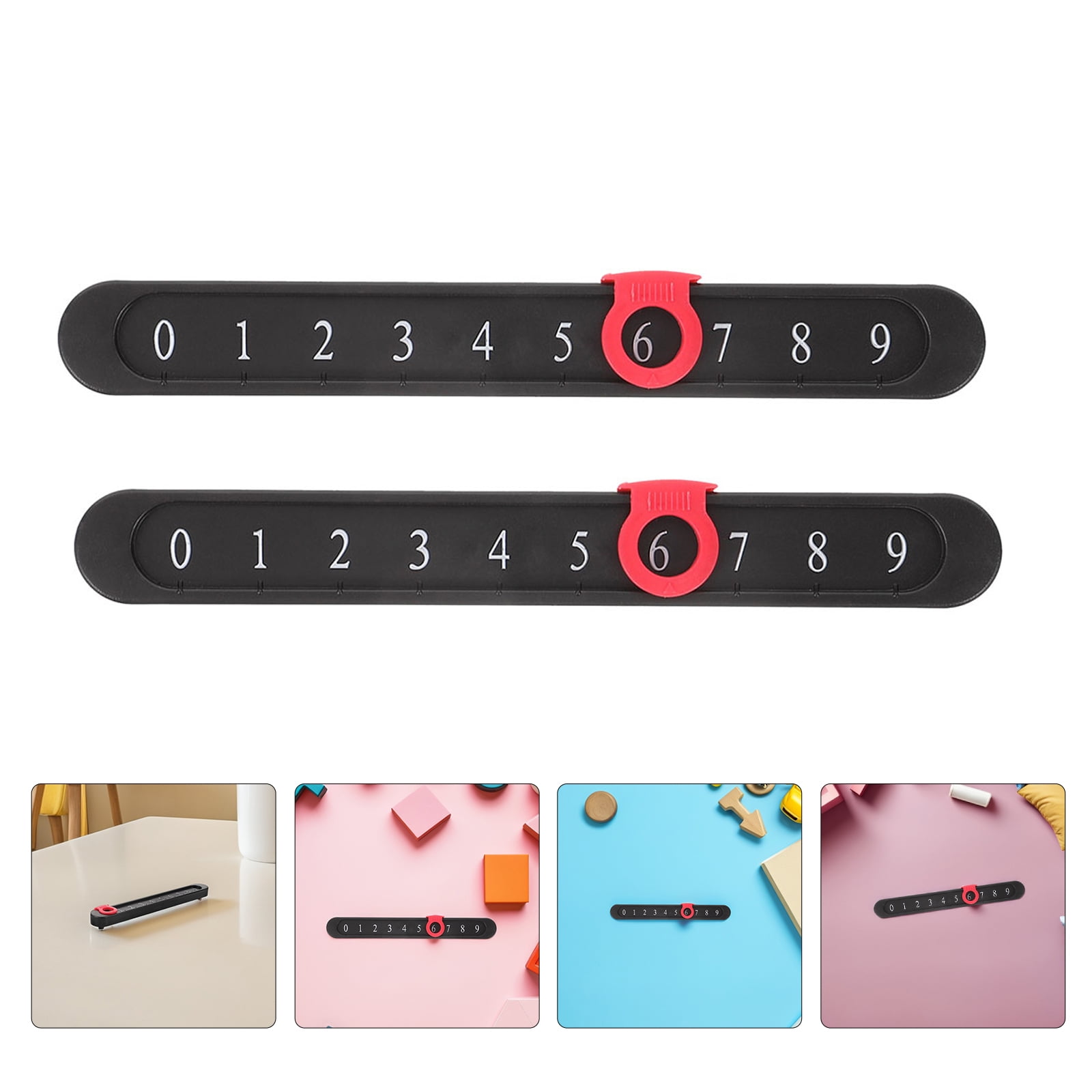 OUNONA 6-Pack Black Plastic Foosball Score Counters for Table Football, Score Keeper Bars for Sports Use