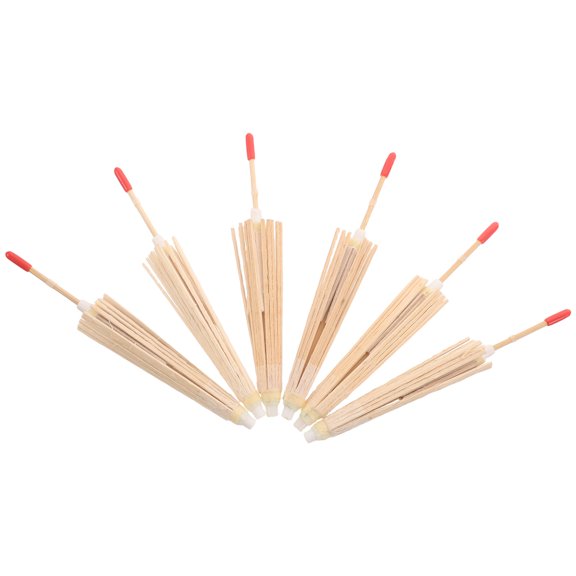 OUNONA 6Pcs Traditional Paper Parasol Frame for Custom DIY Design and Dance Prop Accessories