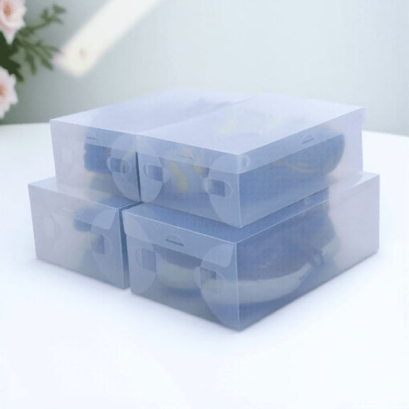 OUNONA Clear Plastic Shoe Boxes 6Pcs Stackable Organizer Transparent