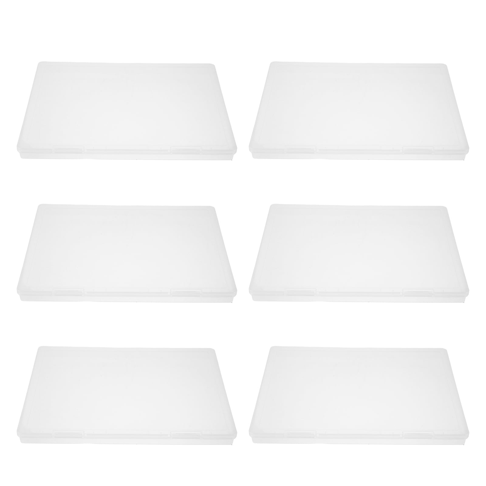 OUNONA 6-Pack Clear Photo Storage Boxes for Organizing Photos, Scrapbook Supplies, and Craft Materials