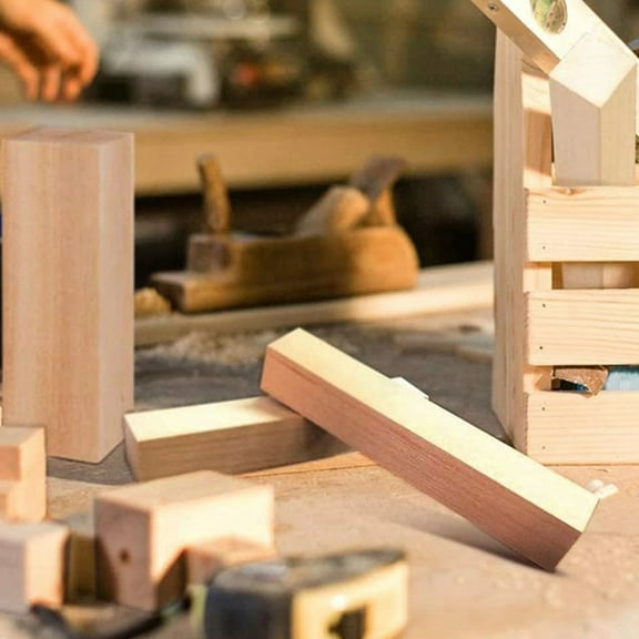 OUNONA 6Pcs Unfinished Pine Wood Blocks for Crafts Art Engraving and Painting Wooden Rectangular Boards Light Yellow