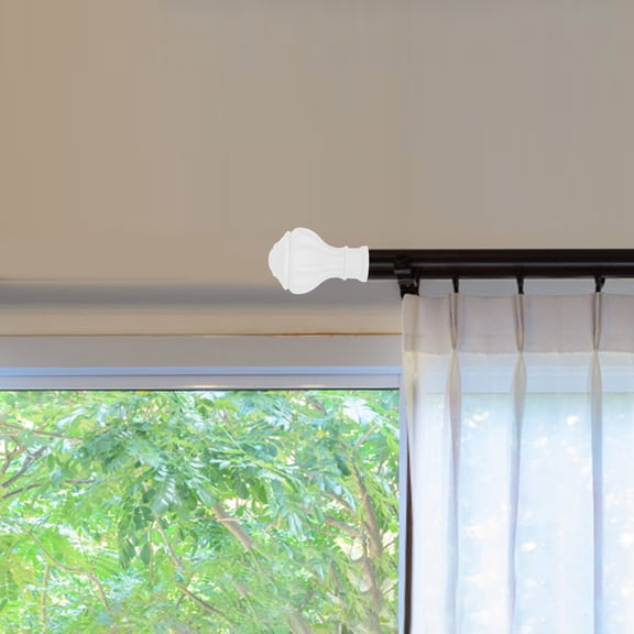 OUNONA 6Pcs White Curtain Rod End Cover Plastic Finial Decorative Hardware for Home