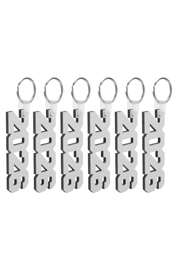 6Pcs White Sublimation Blank Keychains for Graduation Season Heat Transfer Keyring Blanks