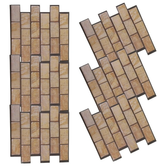 OUNONA 6pcs 3d Wall Panels Peel And Stick 3d Brick Wallpaper Peel And Stick Faux Stone Wall Panel Foam Brick Self Adhesive Wallpaper Brown 11.79x11.79in