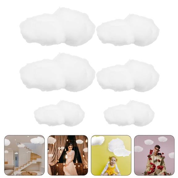 Homoyoyo White Cloud Hanging Decor 6 Pieces for Room Wall Decoration Kids Bedroom Nursery Party