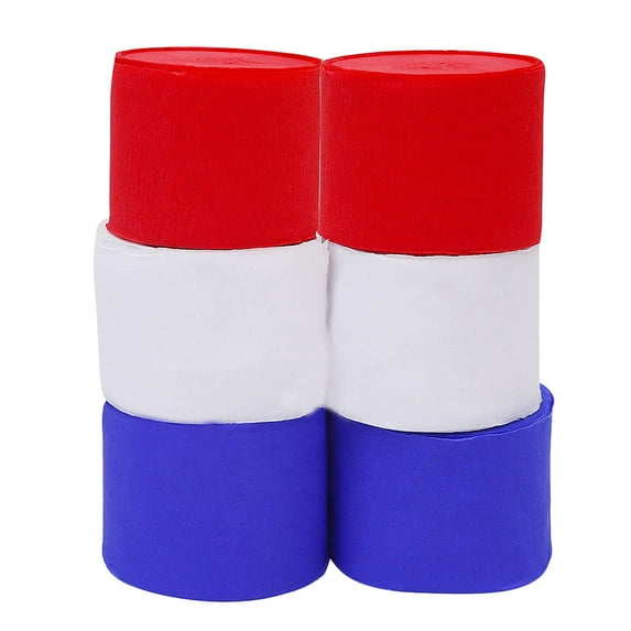 CATIEBYE 6pcs Red Streamer Rolls Carnival Wrapping Paper for Decorations